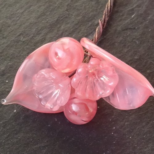 Headpins en verre filé, lampwork, verre de murano, perl.5838