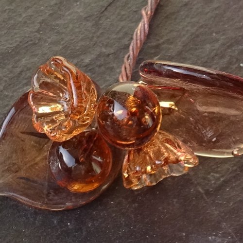 Headpins en verre filé, lampwork, verre de murano, perl.5839