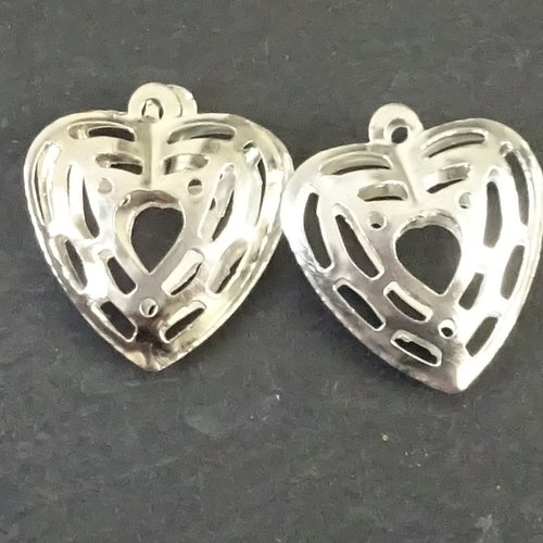 Breloques coeur, x 2, appr.0122