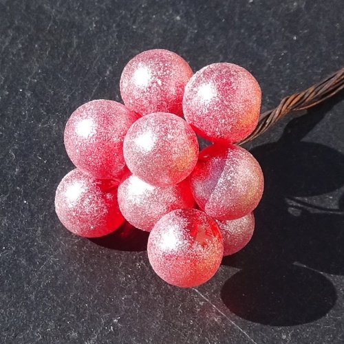 Lot de 10 headpins en verre filé, lampwork, verre de murano, perl.6666