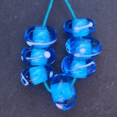 Lot de perles au chalumeau, lampwork, verre filé, murano perl.4222
