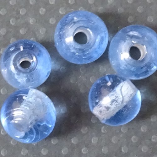 Lot de 5 perles destockées, verre, perl.4618
