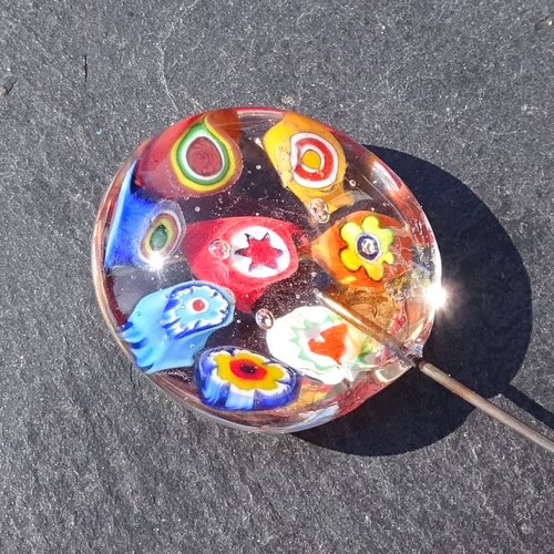 Headpin en verre filé perl.3315