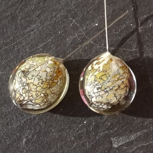 Duo de headpins en verre de murano perl.5852