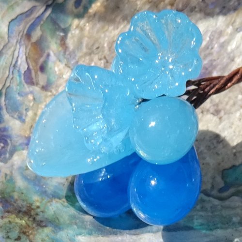 Lot de 8 headpins, en verre filé, lampwork, verre de murano, perl.4900