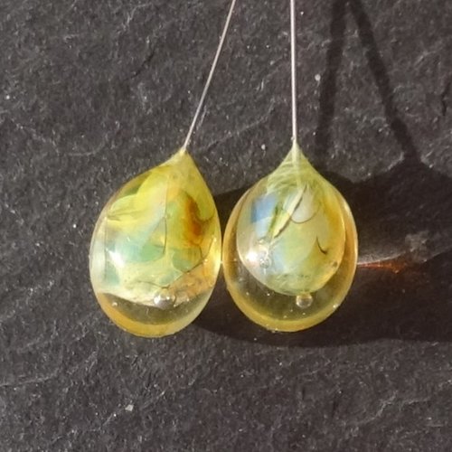 Duo de headpins en verre de murano perl.5859