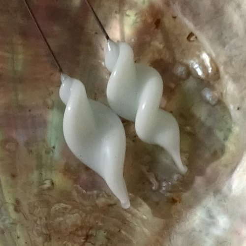 Duo de headpins en verre de murano perl.5863