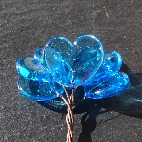 5 headpins en verre filé, lampwork, verre de murano, perl.5882