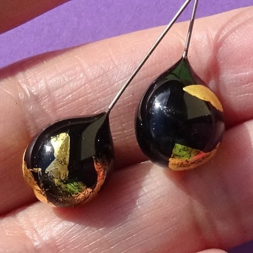 Duo de headpins en verre de murano perl.5896