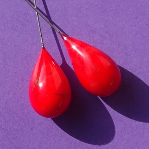 Duo de headpins en verre de murano perl.5897
