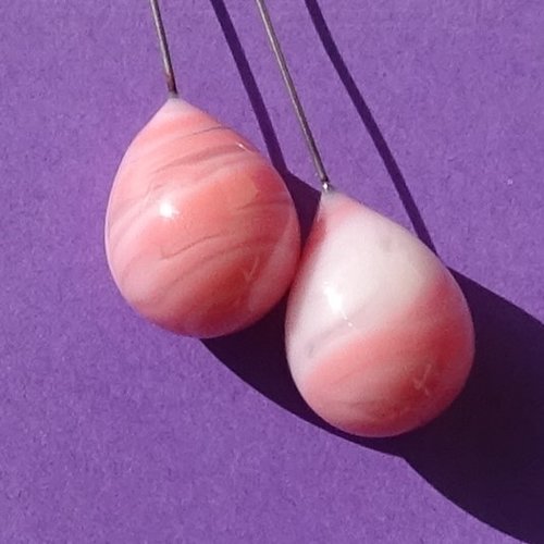 Duo de headpins en verre de murano perl.5900