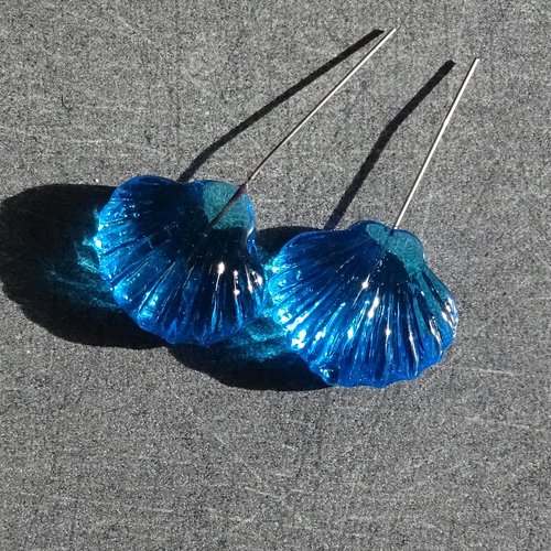Headpins verre filé, lampwork, verre de murano, perl.3732