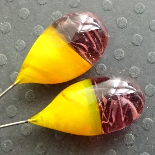 Headpins verre filé, lampwork, verre de murano, perl.4708