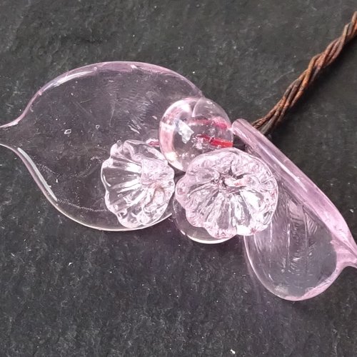 Lot de 6 headpins en verre filé, lampwork, verre de murano, perl.5997