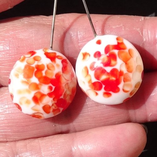 Duo de headpins en verre filé, lampwork,perl.6001