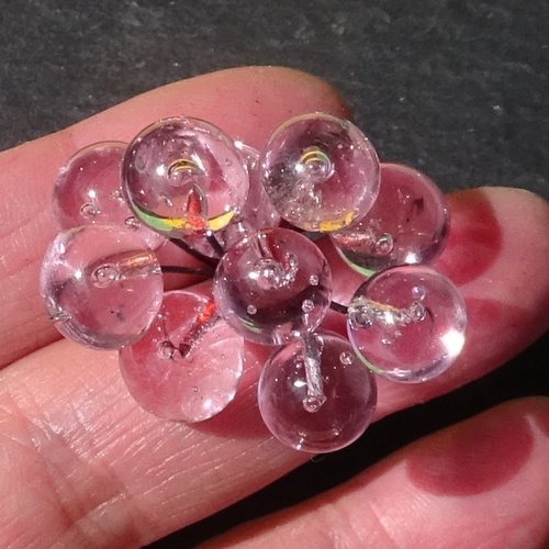 10 headpins en verre filé, lampwork, verre de murano, perl.6024