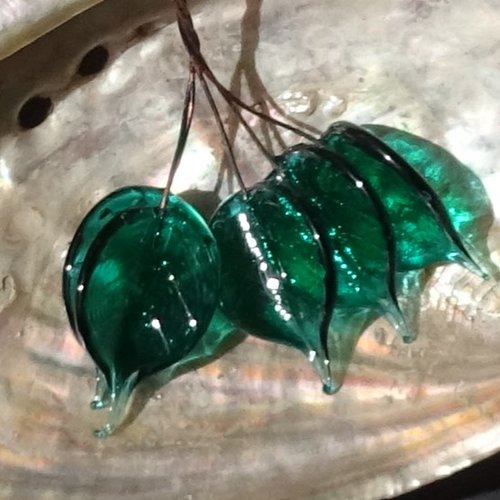 Headpins en verre filé, lampwork, verre de murano, perl.6033
