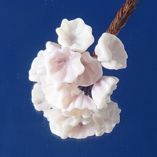 Lot de 10 headpins en verre filé, lampwork, verre de murano, perl.6670