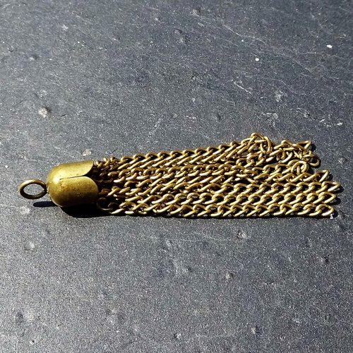 Lot de 2 glands pampille bronze doré, apprêt, fourniture bijou, appr.0076