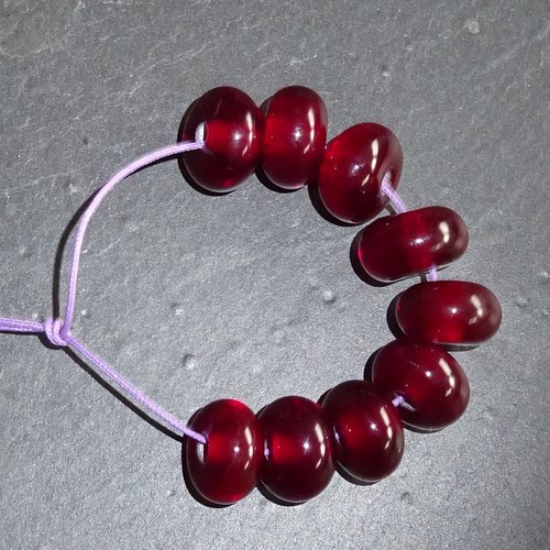 Set de perles lampwork, verre filé, murano, perl.3591
