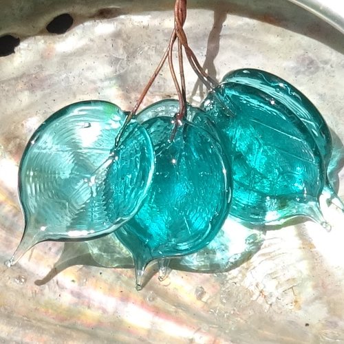 Lot de 5 headpins en verre filé, lampwork, verre de murano, perl.6169