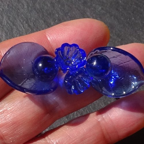 Lot de 6 headpins en verre filé, lampwork, verre de murano, perl.6173