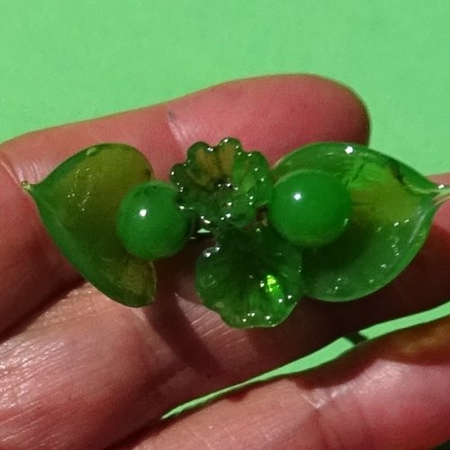 Lot de 6 headpins en verre filé, lampwork, verre de murano, perl.6186