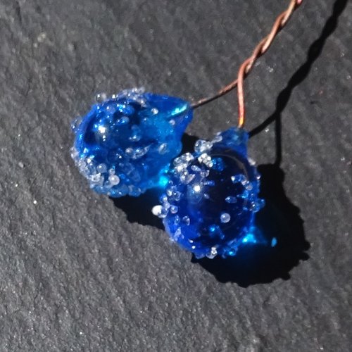Duo de headpins en verre filé, lampwork,perl.6189