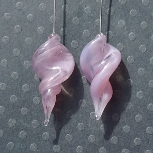 Duo de headpins en verre filé, lampwork,perl.5426