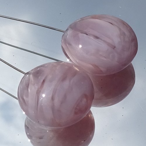 Headpins verre filé, lampwork, verre de murano, perl.4297