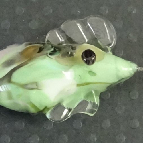 Headpin en verre filé, lampwork, verre de murano, perl.4611