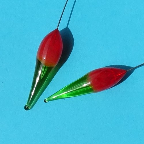 Duo de headpins en verre filé, lampwork, perl.6192