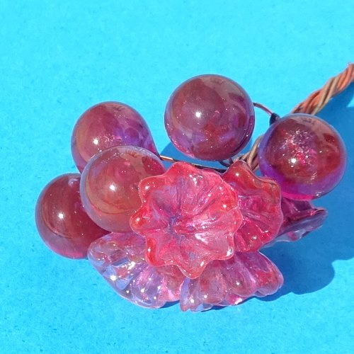 10 headpins en verre filé, lampwork, verre de murano, perl.6677