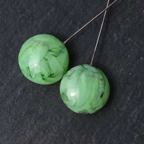 Duo de headpins en verre filé, lampwork, perl.6201