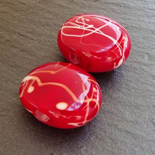 Set de 2 perles en verre de murano perl.2329