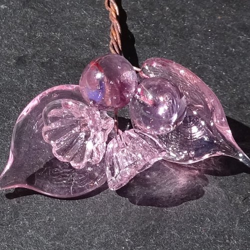 Headpins en verre filé, lampwork, verre de murano, perl.5438