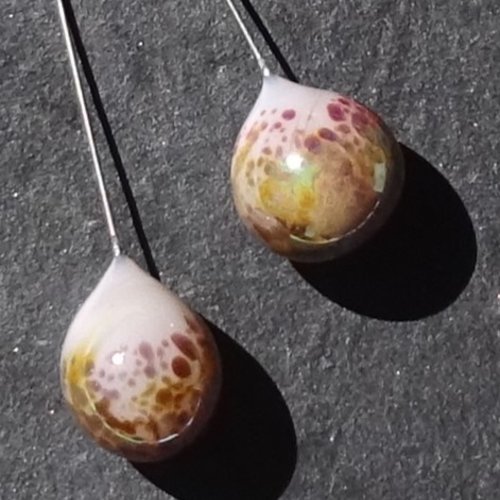 Headpins verre filé, lampwork, verre de murano, perl.5444
