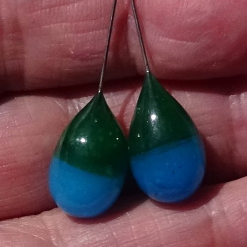 Headpins verre filé, lampwork, verre de murano, perl.5445
