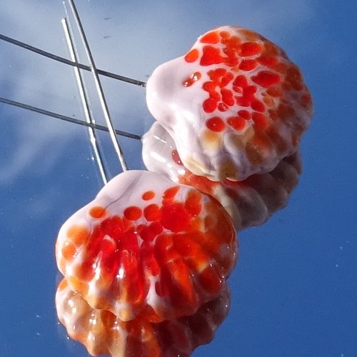 Headpins verre filé, lampwork, verre de murano, perl.4434
