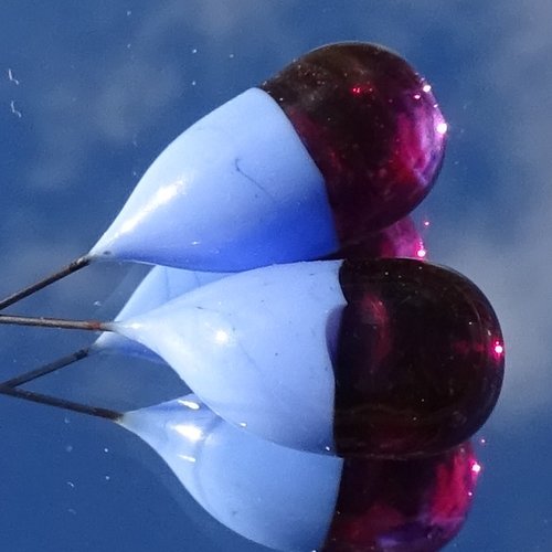 Headpins verre filé, lampwork, verre de murano, perl.4441
