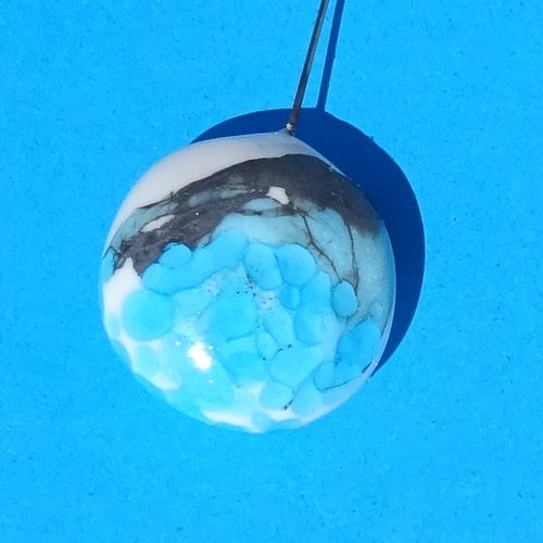 Headpin en verre filé, lampwork, perl.6694