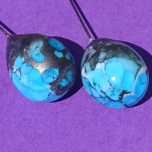 Headpins verre filé, lampwork, verre de murano, perl.6699