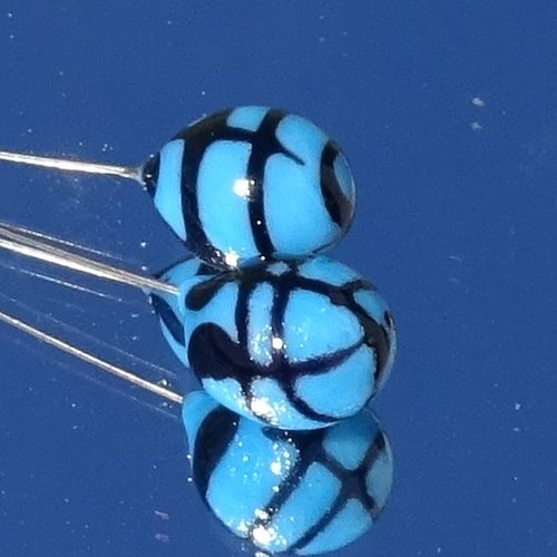 Headpins verre filé, lampwork, verre de murano, perl.6702