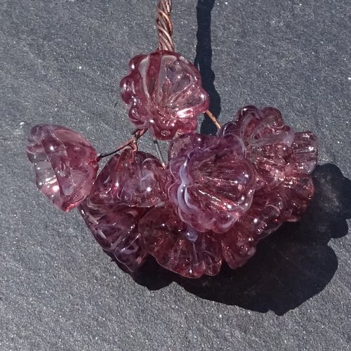 10 headpins en verre filé, lampwork, verre de murano, perl.6714