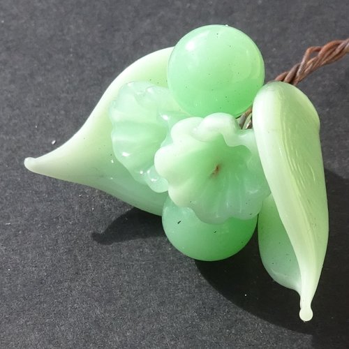 Headpins en verre filé, lampwork, verre de murano, perl.5139