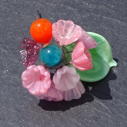 Lot de 11 headpins verre filé, lampwork, verre de murano, perl.6716