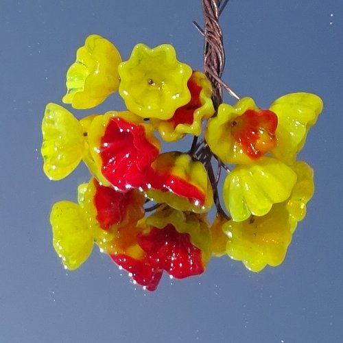 10 headpins en verre filé, lampwork, verre de murano, perl.6718