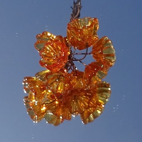 10 headpins en verre filé, lampwork, verre de murano, perl.6719