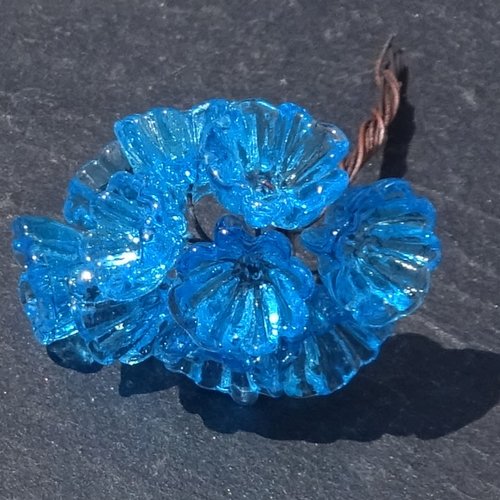 10 headpins en verre filé, lampwork, verre de murano, perl.6723