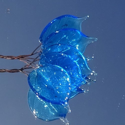 Lot de 5 headpins en verre filé, lampwork, verre de murano, perl.6726